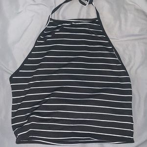 stripped cropped halter top